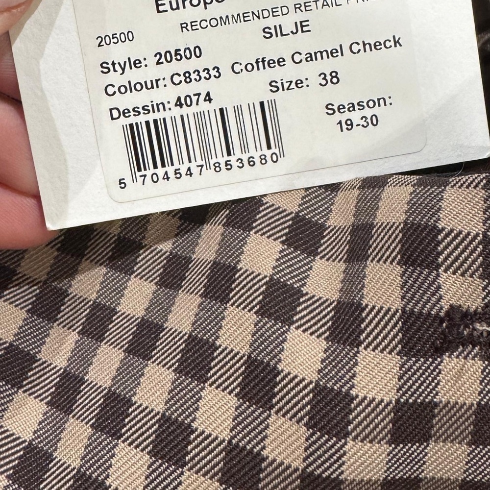 Baum und pferdgarten Black and tan Checkered Pencil Skirt size 8 - Picture 3 of 4